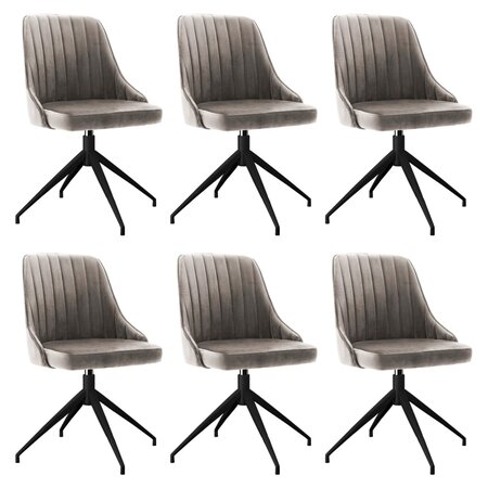 vidaXL Chaises à manger lot de 6 gris clair velours