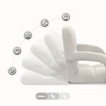 vidaXL Fauteuil de sol ajustable Crème Velours