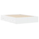 vidaXL Cadre de lit à tiroirs blanc 120x190 cm bois d'ingénierie