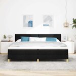 vidaXL Lit à ressorts avec matelas Noir 200 x 200 cm tissu