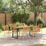 vidaXL Ensemble de salle à manger pour jardin 7 Pièces Beige