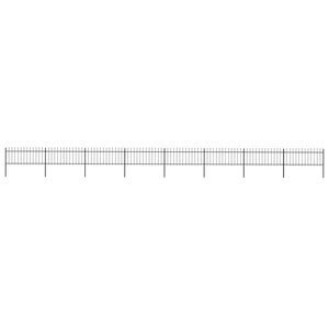 vidaXL Clôture de jardin avec dessus en lance Acier 13 6 x 0 8 m Noir
