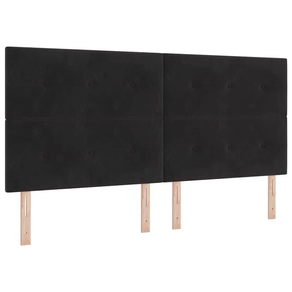 vidaXL Lit à ressorts noir 200 x 200 cm en velours