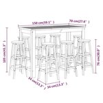 vidaXL Ensemble de bar de jardin 9 Pièces Bois d'acacia solide