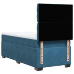 vidaXL Sommier à lattes de lit avec matelas bleu 90x200 cm velours
