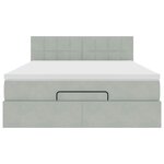 vidaXL Cadre de lit ottoman avec matelas gris clair 140x200 cm velours