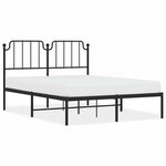 vidaXL Cadre de lit métal sans matelas avec tête de lit noir 135x190cm