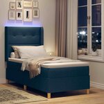 vidaXL Lit à ressorts avec matelas Bleu 140 x 200 cm tissu