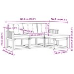 vidaXL Ensemble de canapés d'extérieur 4 Pièces Blanc et noir
