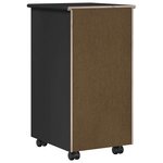 vidaXL Cabinet roulant Noir 34 x 39 x 65 5 cm Bois de Pin Massif