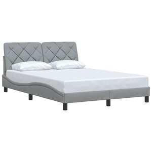 vidaXL Cadre de lit sans matelas gris clair 140x190 cm tissu