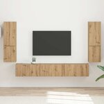 vidaXL Ensemble meuble TV 4 Pièces Chêne artisanal Bois d'ingénierie