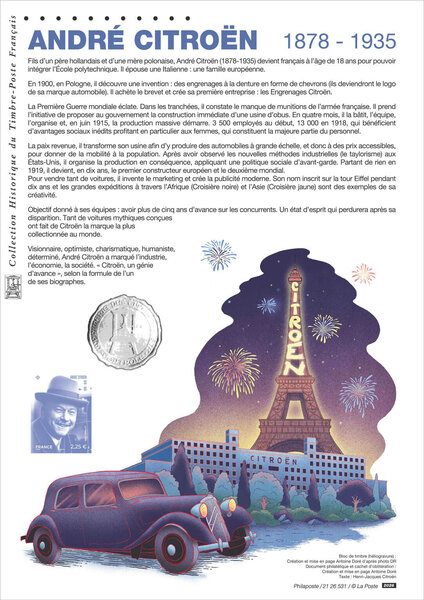 Document philatélique - André Citroën (1878-1935)