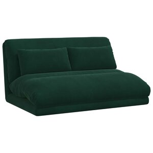 vidaXL Fauteuil de sol ajustable Vert foncé Velours
