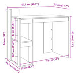vidaXL Bureau chêne fumé 103 5x56 5x94 cm bois d'ingénierie