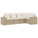 vidaXL Salon de jardin avec coussins 5 Pièces beige résine tressée