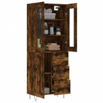 vidaXL Buffet haut Chêne fumé 69 5x34x180 cm Bois d'ingénierie