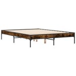 vidaXL Cadre de lit sans matelas chêne fumé 135x190 cm
