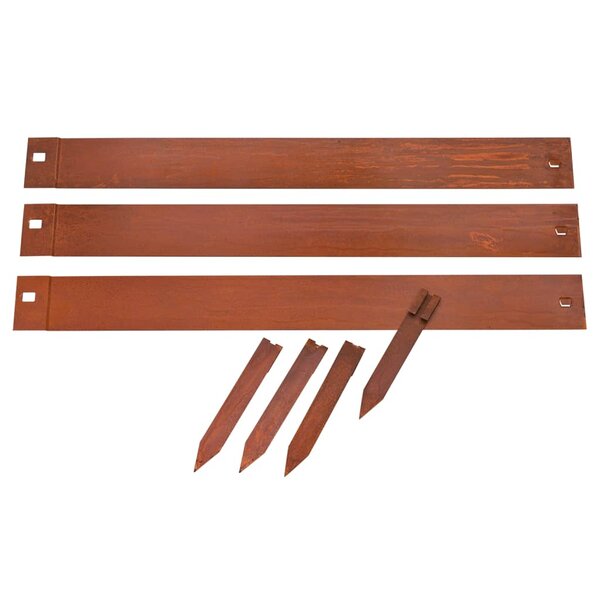 Nature Bordures de jardin 3 Pièces 91 4x10 2 cm acier corten