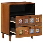 vidaXL Cabinet de chevet Marron 50 x 33 x 62 cm Bois de mangue massif