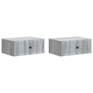 vidaXL Cabinet de chevet 2 Pièces Sonoma gris 49 x 34 5 x 20 cm
