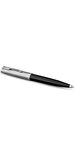 PARKER 51 Stylo Bille  Corps Résine Noire + Capuchon inox poli  Recharge noire pointe moyenne  Coffret cadeau