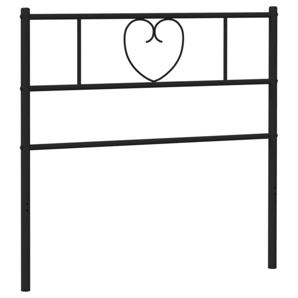 vidaXL Tête de lit métal noir 90 cm