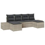 vidaXL Ensemble de canapé de jardin avec coussin Gris clair Poly rotin