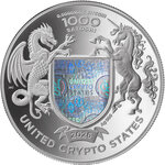 Monnaie BULL Binary World 1 Oz Argent 1000 Satoshi United Crypto States 2026 (PRÉCOMMANDE)