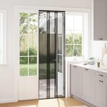 vidaXL Écran de porte insectes avec rideau en maille Noir polyester