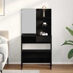 vidaXL Ensemble de Coiffeuse avec tiroir Chêne noir 74.5 x 40 x 141 cm