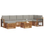 vidaXL Ensemble de canapés d'extérieur 8 Pièces Gris Naturel et Clair