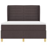 Lit à sommier avec matelas vidaXL Marron foncé 140x200 cm Tissu