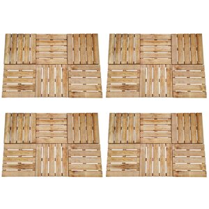 vidaXL Dalles de terrasse 24 Pièces 50x50 cm Bois Marron