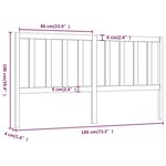 vidaXL Tête de lit Gris 186x4x100 cm Bois massif de pin