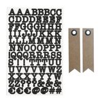 Stickers alphabet et chiffres noir + 20 étiquettes kraft Fanion