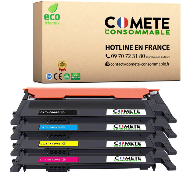 404S - Pack de 4 Toners Compatibles avec Samsung CLT-P404C CLT-404S - Entreprise française