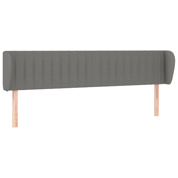 vidaXL Tête de lit avec oreilles Gris foncé 163x23x78/88 cm Tissu