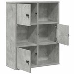 vidaXL Bibliothèque gris béton 60x24x76 5 cm bois d'ingénierie
