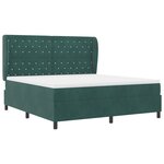 vidaXL Lit à ressorts avec matelas vert foncé  180x200 cm  en velours.