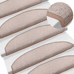 vidaXL Tapis d'escalier auto-adhésifs 15 Pièces Marron Clair