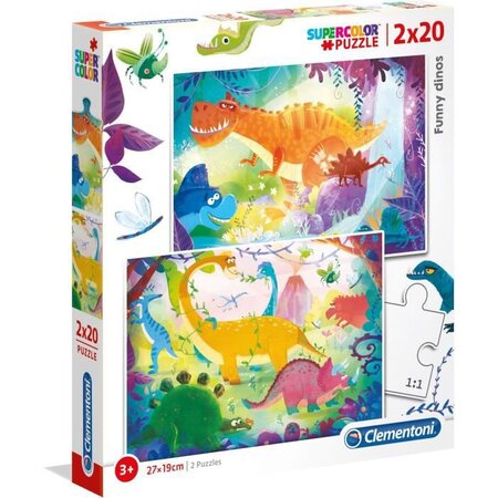 PUZZLES 2x20 pieces - Dinosaures