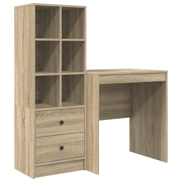 vidaXL Bureau avec rangement en chêne Sonoma et bois d'ingénierie