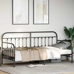 vidaXL Cadre de lit daybed Noir 90x200 cm Acier