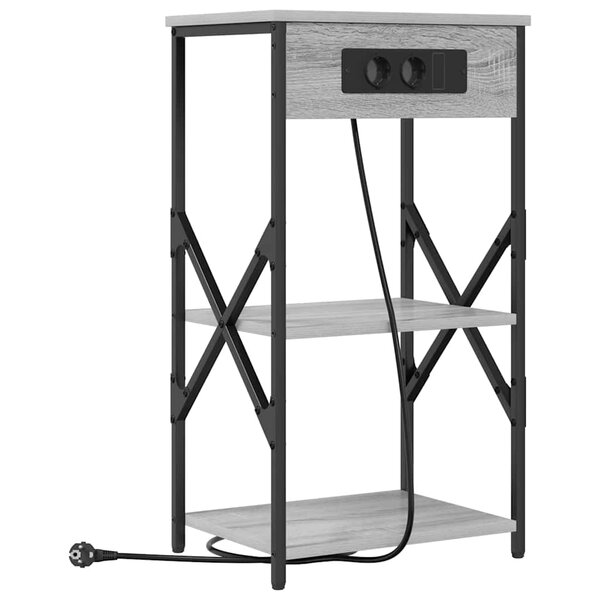 vidaXL Cabinet de chevet Gris Sonoma 41 x 31 x 76 cm Bois d'ingénierie