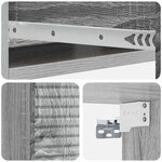 vidaXL Table d'appoint murale Sonoma gris 59 x 34 5 x 17 cm