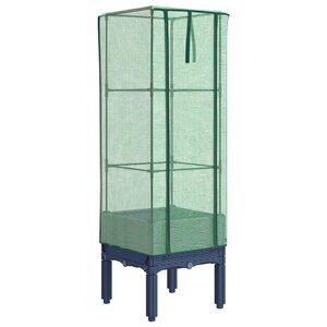 vidaXL Jardinière surélevée avec housse aspect rotin 40x40x140 cm