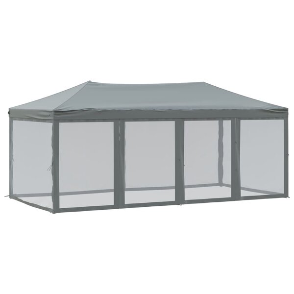 vidaXL Tente de réception pliable avec parois Anthracite 3x6 m