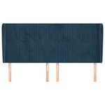 vidaXL Tête de lit avec oreilles Bleu foncé 163x23x118/128 cm Velours