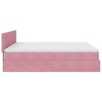 vidaXL Cadre de lit ottoman avec matelas rose 200x200 cm velours